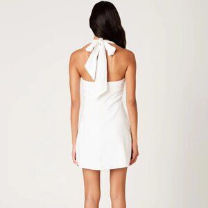 NWT NIA The Brand "Emil" White Linen Halter Top Mini Dress, Size  XS
